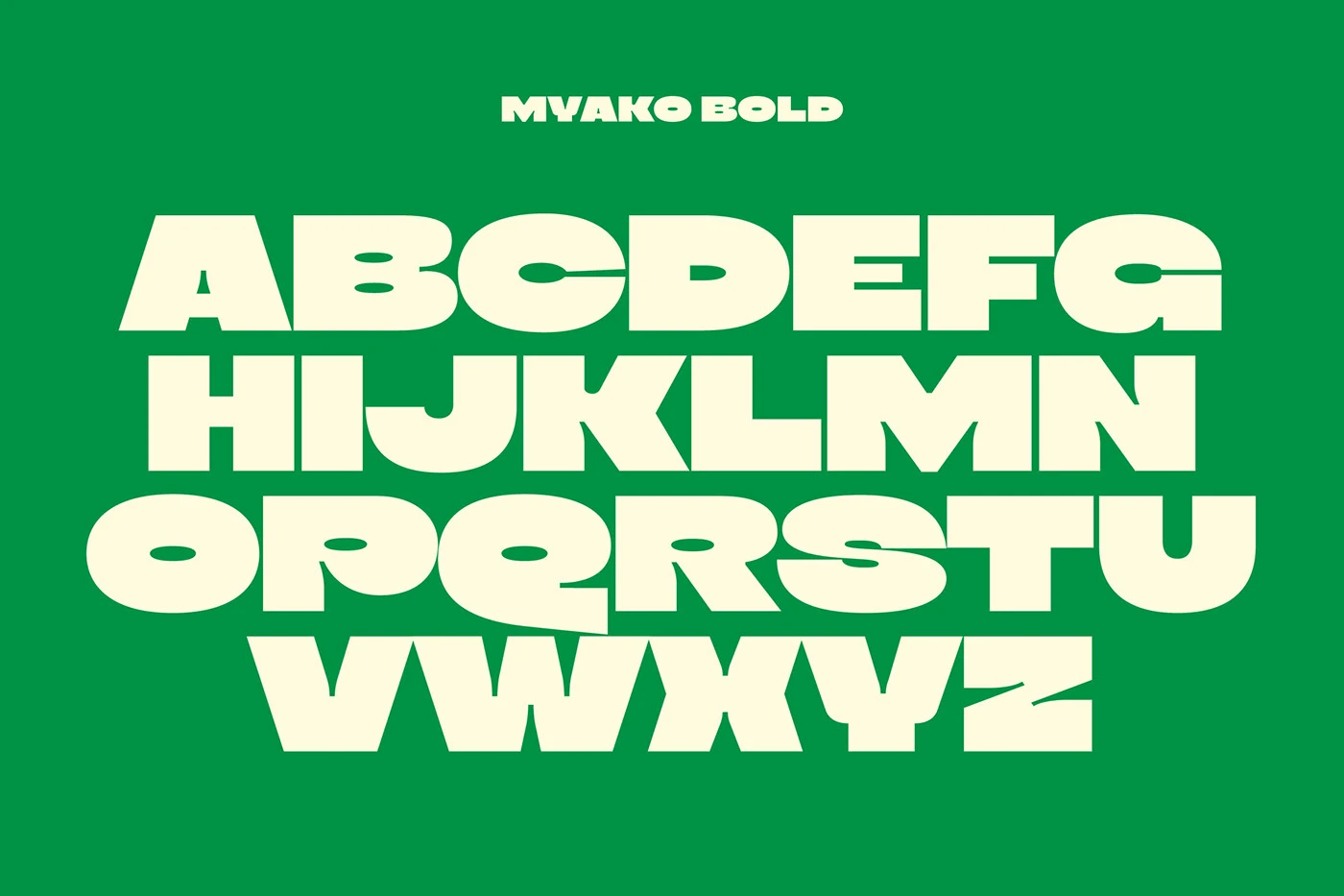 typography - Myako bold inktrap font specimen asset 9