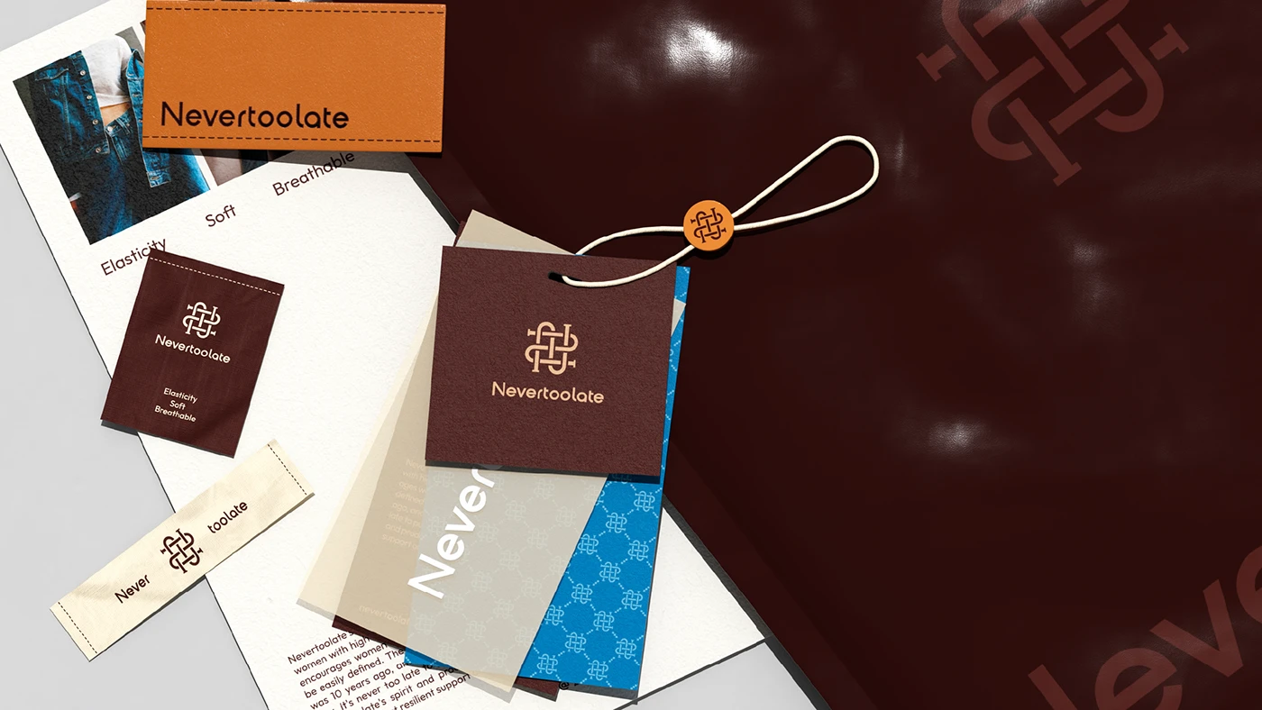 NevertoolateApparel brand design asset detail branding