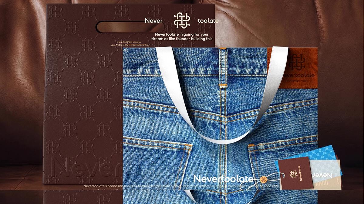 NevertoolateApparel typography design details branding