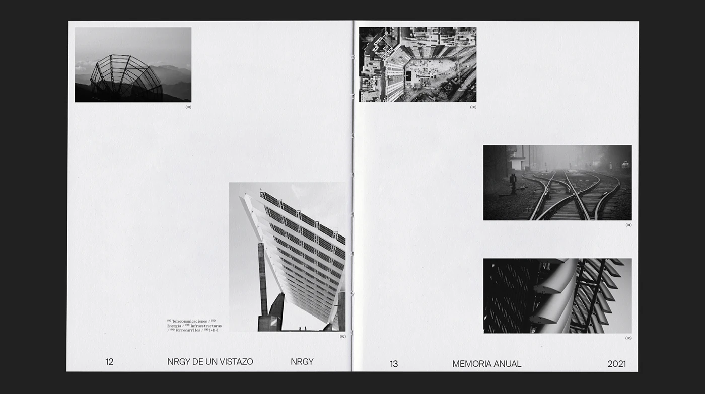 NRGY · Annual Report branding identity typography details