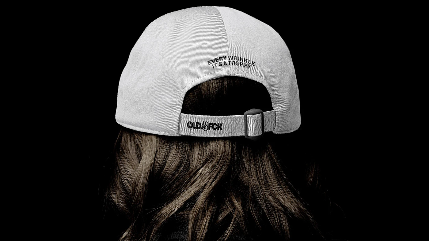 OLD AS FCK typography logo design details branding