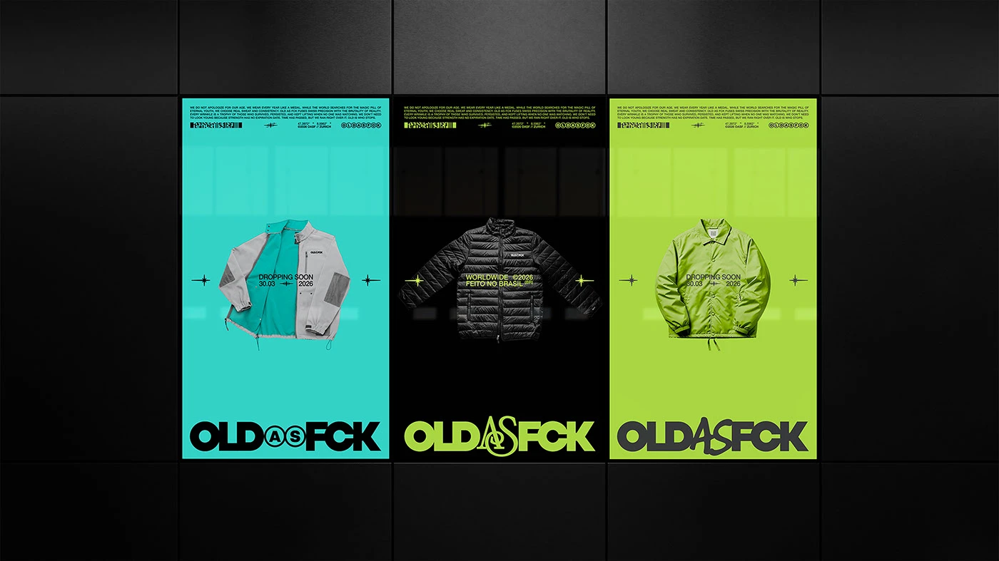OLD AS FCK color system logo design branding