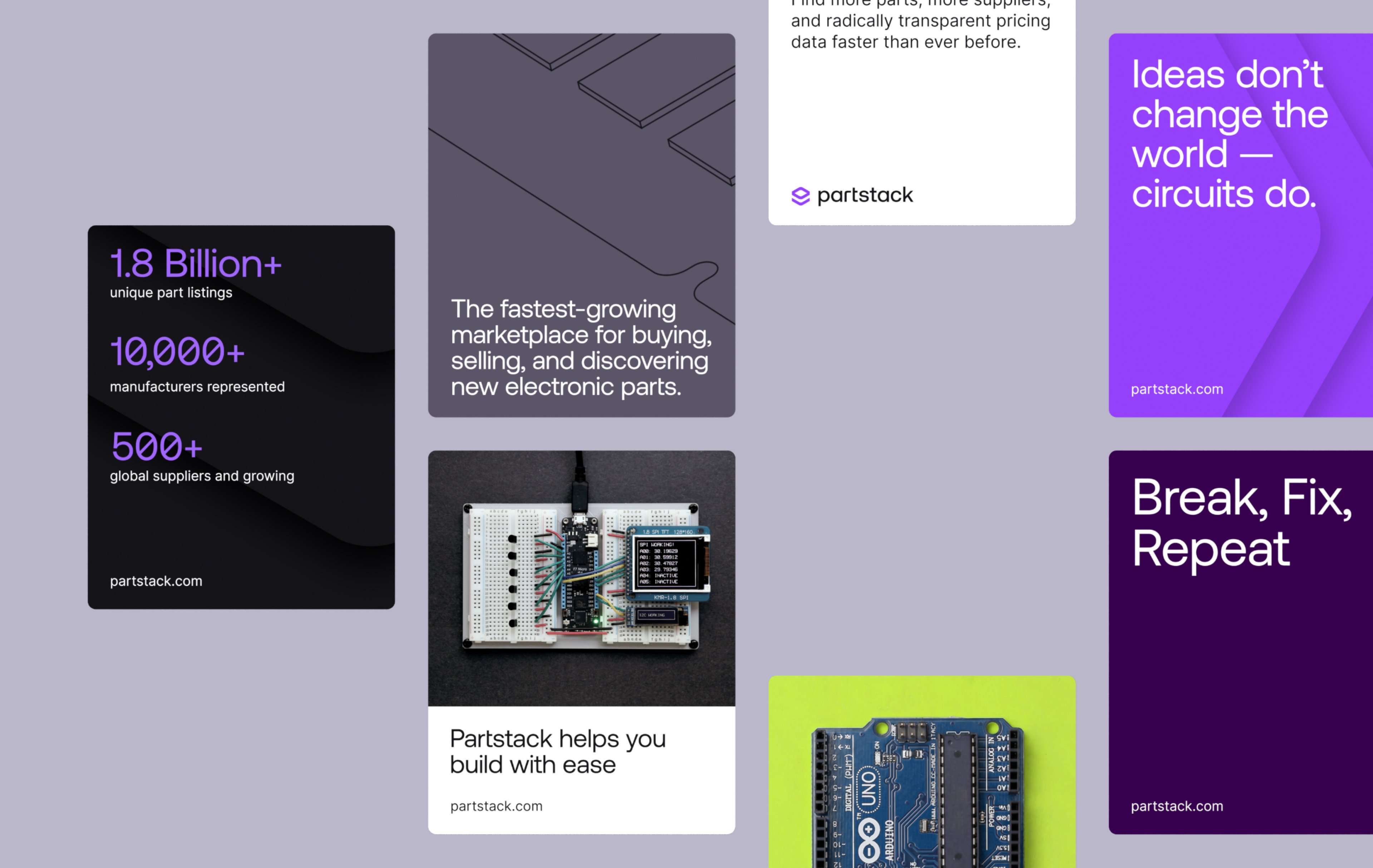 Partstack branding social media mockups