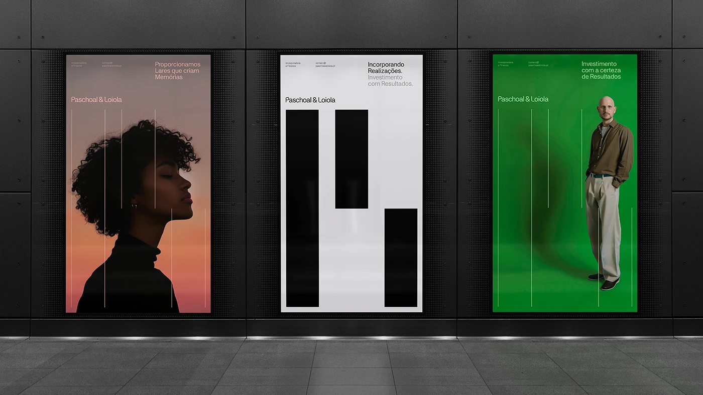 Paschoal & Loiola branding mobile app UI mockup