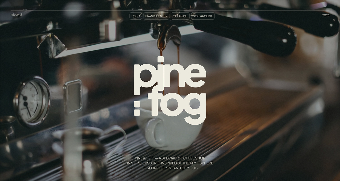 Pine & Fog branding hero layout mockup