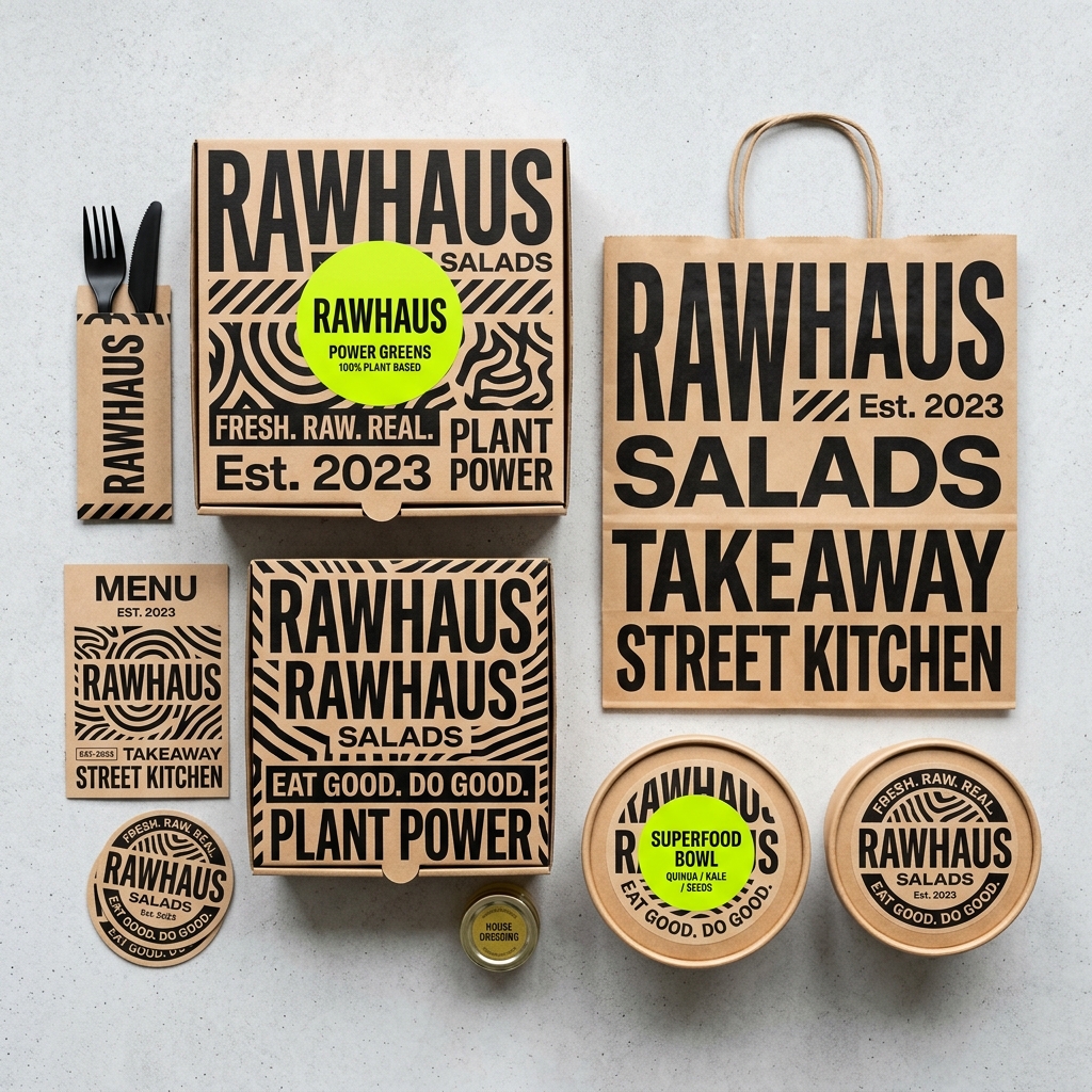 Rawhaus food branding system hero graphic