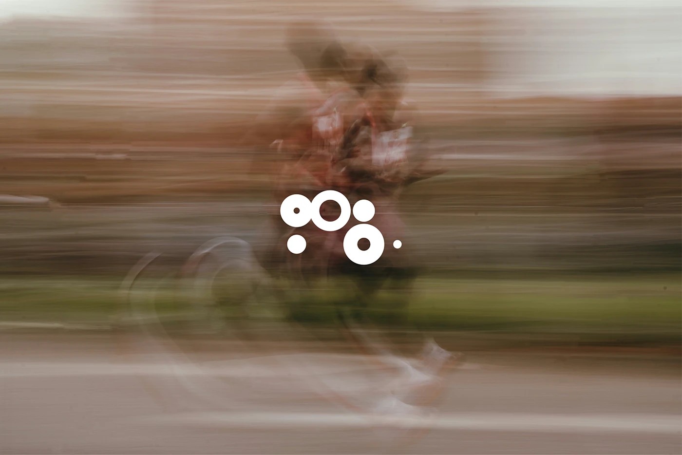 Runlab branding motion blur runner photography and white circular logo