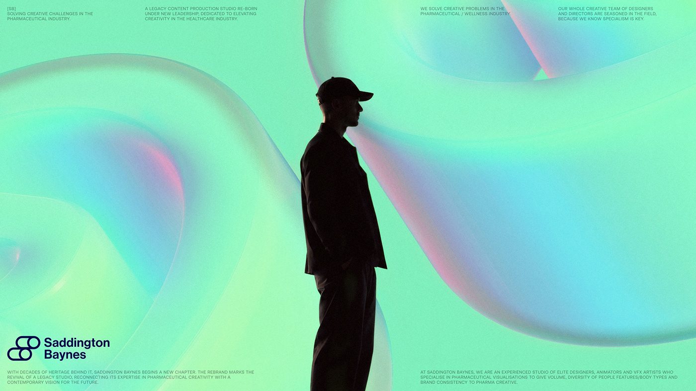 Saddington Baynes 3D visual identity glass dispersion caustics render