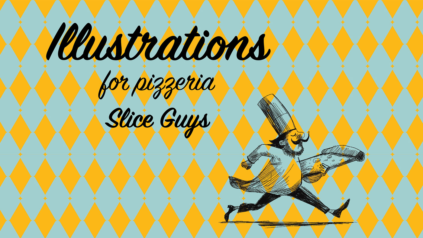 Slice Guys pizzeria branding hero layout mockup