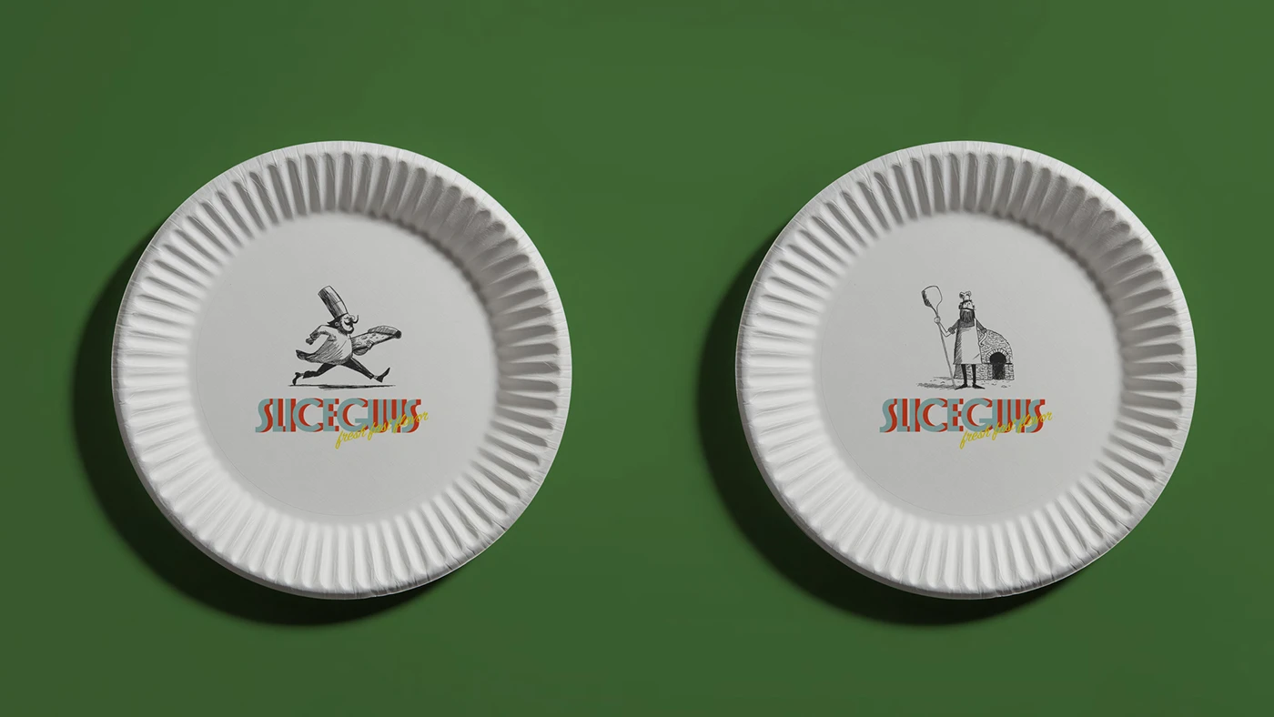 Slice Guys pizzeria branding stationary visual details