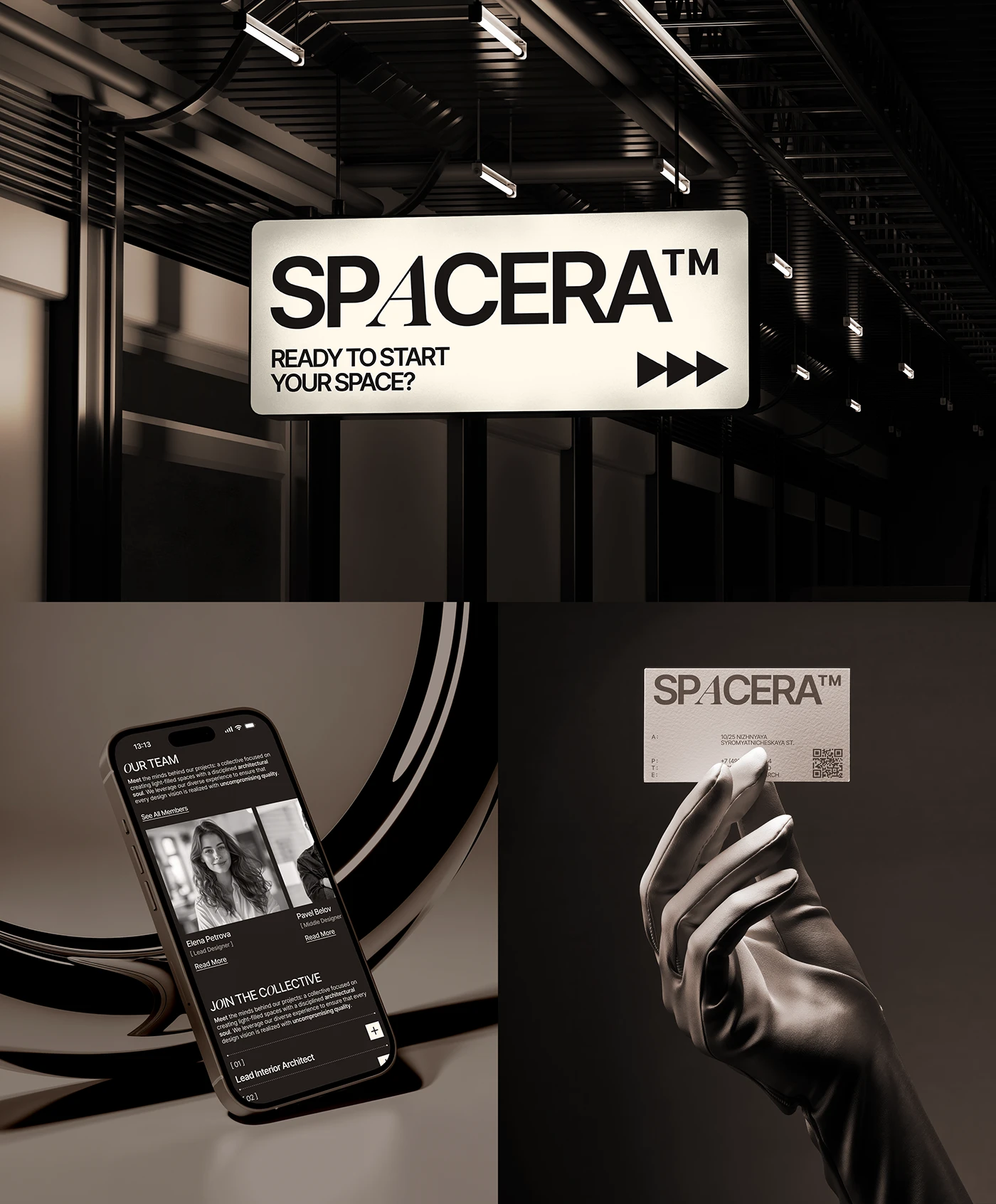 SPACERA branding identity typography details