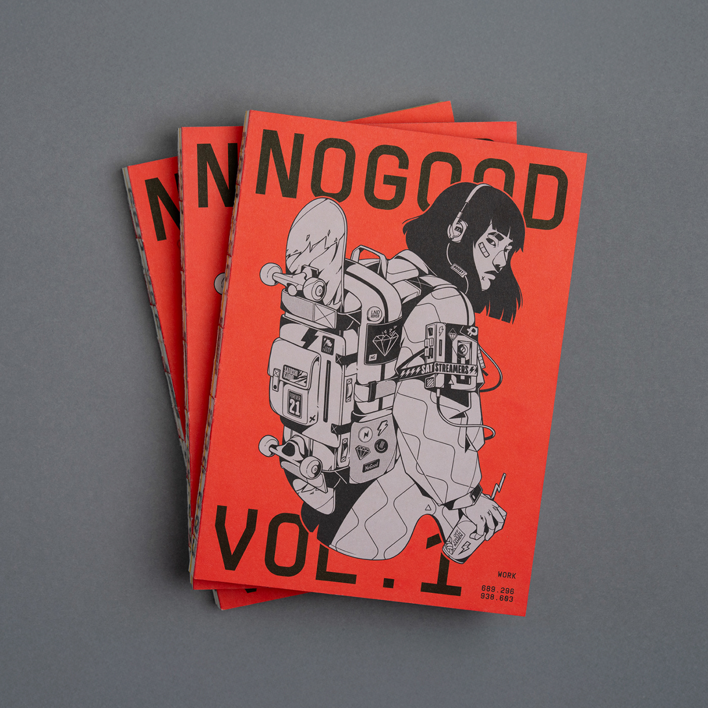 The NoGood Book monograph cover and vector illustration details