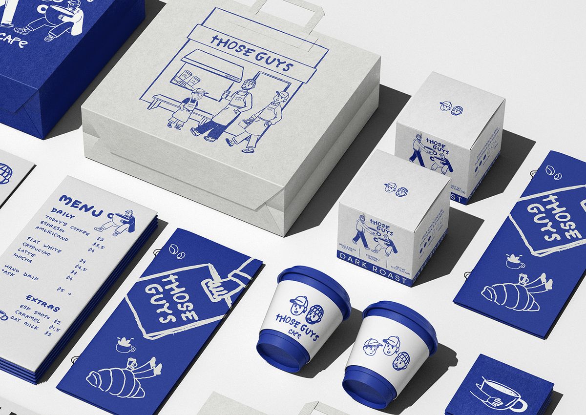 THOSE GUYS CAFE branding hero coffee packaging mockup