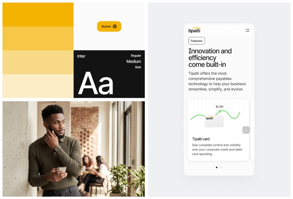 Tipalti web design accounts payable automation navigation and responsive layout