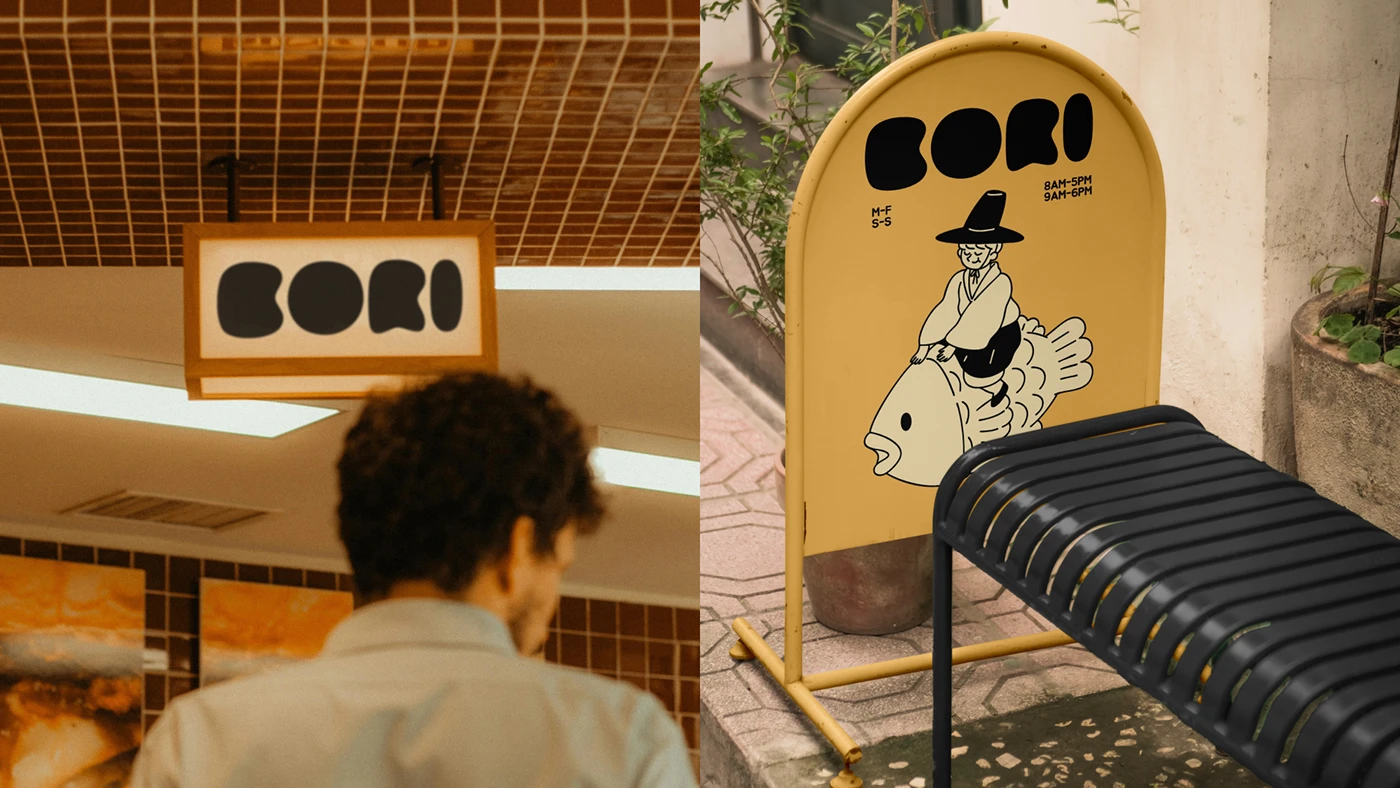 Bori Cafe branding custom illustrations