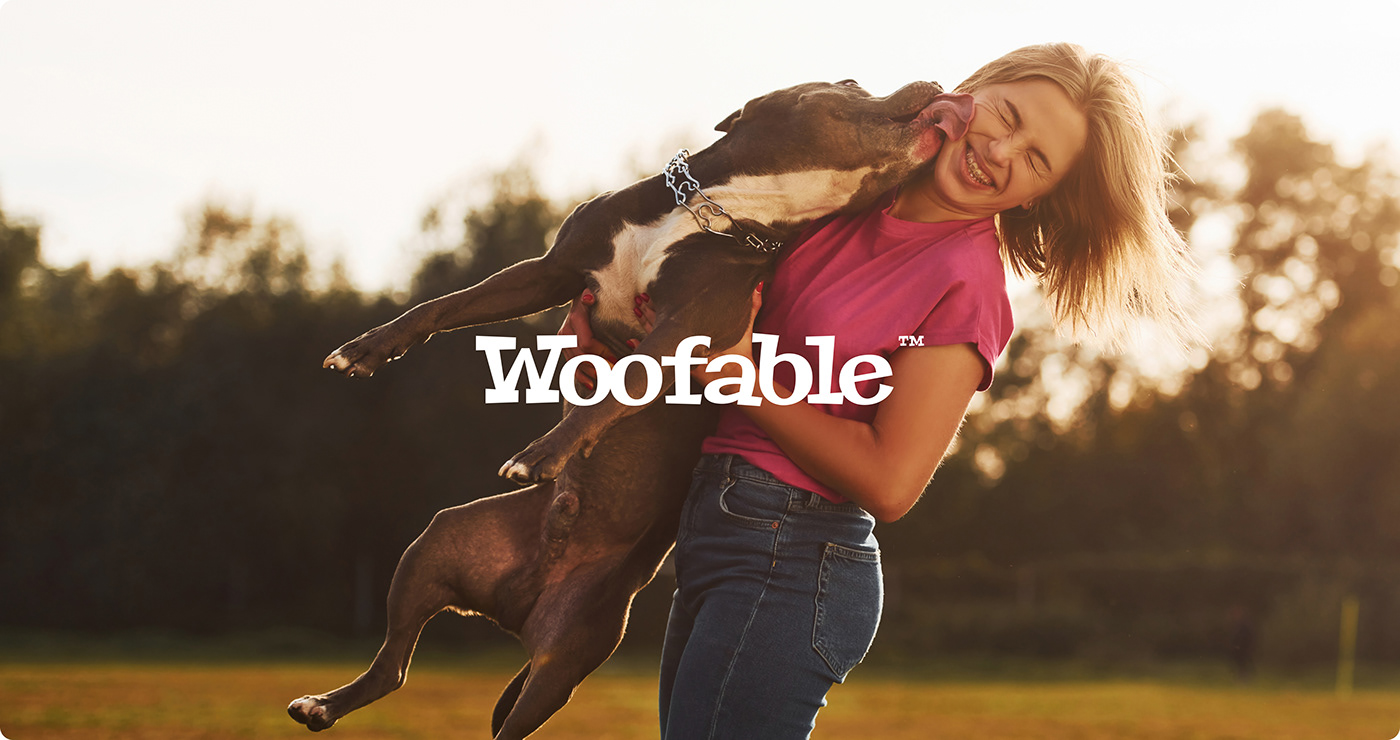 Woofable branding hero layout mockup