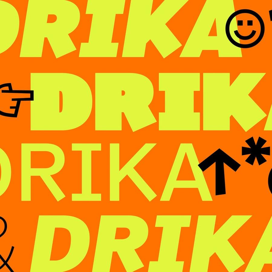 Drika Typeface: A 14-Weight Expressive Sans Built to Collide